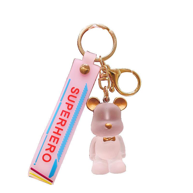 Stylish Resin Bear Keychain Transparent Design For Creative Gift Giving