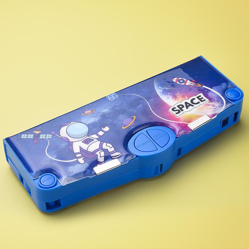 Multifunctional Large Capacity Double Layer Children's Pencil Case for Boys and Girls - Cute Plastic Box