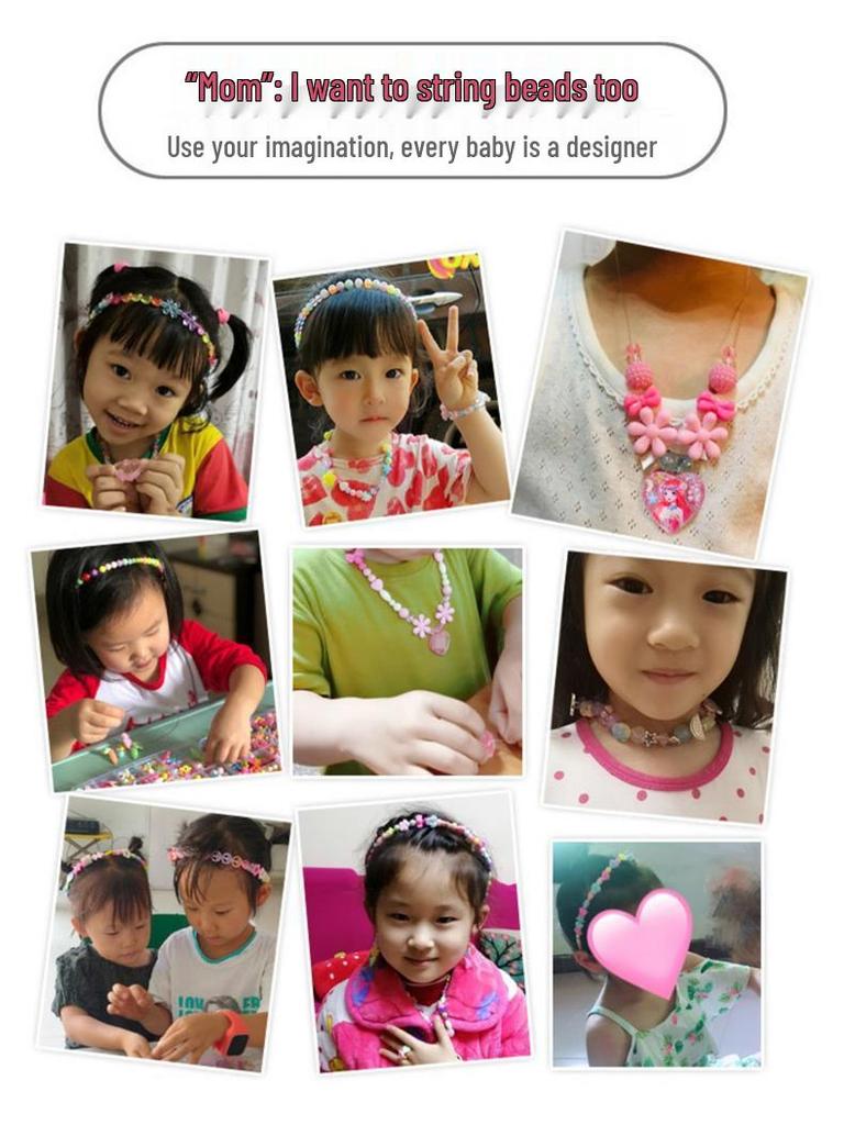 Beaded Toy Kit for Girls: DIY String Beads for Handmade Necklaces - Educational Birthday Gift