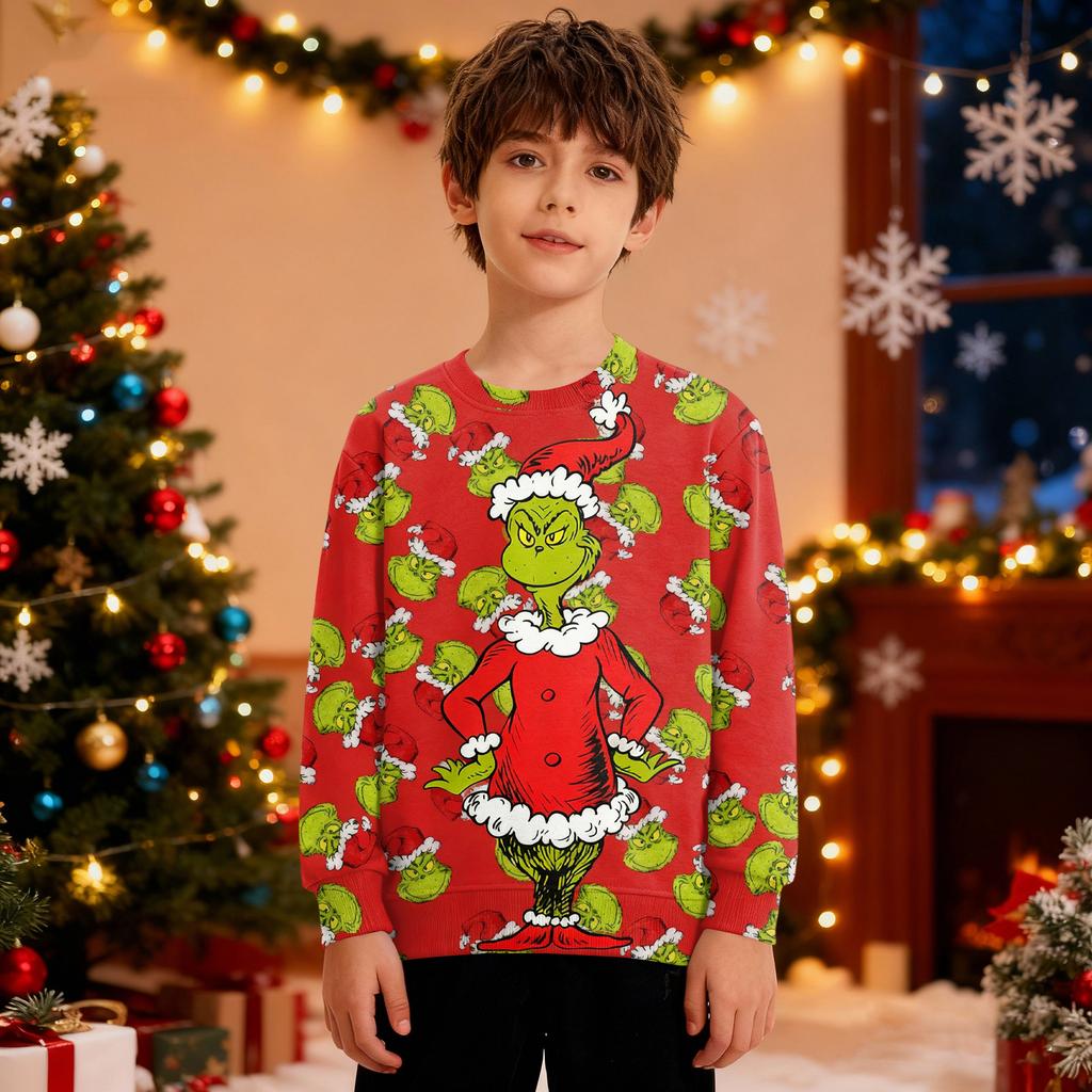 Pulover de Crăciun Băieți Fete Urât Crăciun Cămașă Crăciun Crewnek Copil mic Mânecă Lungă Pulover Ținută Topuri