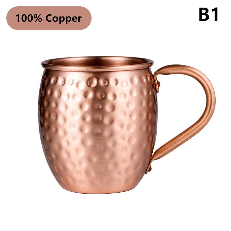 

530 мл 100% Медная кружка для Московского мула Коктейльная винная чаша Чеканная Медная кружка для пива Кружка для кофе Чашка для молока Барная чаша Посуда Прочная