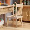 1:12 Scale Miniature Chair Wooden Mini Chair Retro Tiny Chair Furniture Model for Doll Mansion Bedroom Dining Room