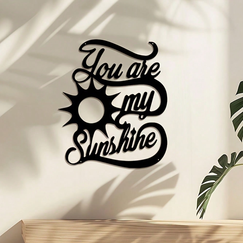 Metal Wall Art Sunshine Quote Iron Sculpture Handmade Gift for Mom Home Decor