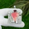 Natürlicher Rhodochrosit Edelstein Anhänger 925 Sterling Silber Schmuck für Mädchen