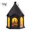 Flickering Candle Lights Halloween Pumpkin Lantern, Gothic House Shape LED Light Safe Night Lamps for Children Party, Spooky Table Centerpieces, Home