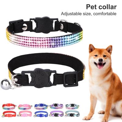 Evcil Hayvan Kolye Kakma Yapay Elmas Giydirme Ayarlanabilir Ayrılıkçı Evcil Hayvan Kediler Köpekler Çan ile Tasmalar