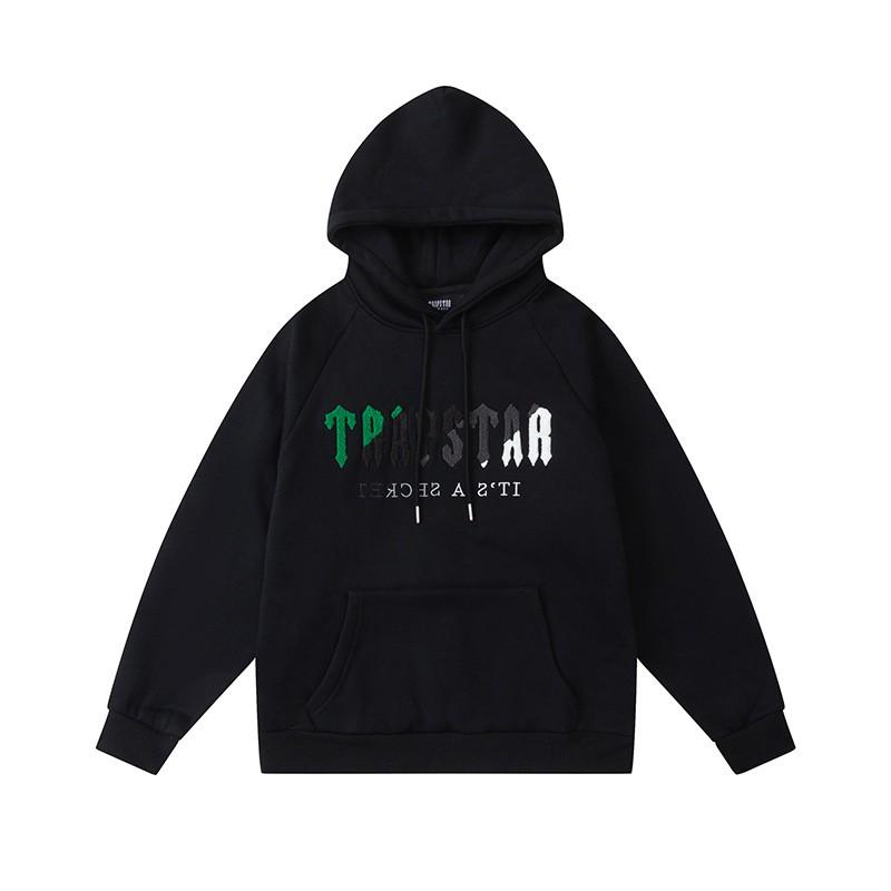 Mens Gradient Letter Tiger Head Embroidered Hoodie Jogger Set Streetwear Winter Outfit