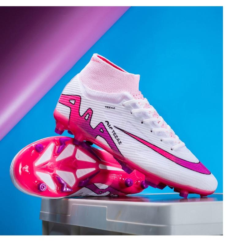 Outdoor Seamless Fly-woven Football Shoes for Men's High-top Students with Broken Nails and Spikes for Grass Game Training Football Shoes