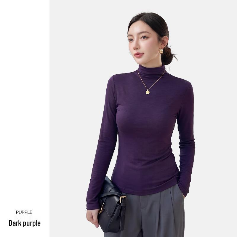 Autumn-Winter Women's Antibacterial Slim Fit Long-Sleeve Turtleneck T-Shirt