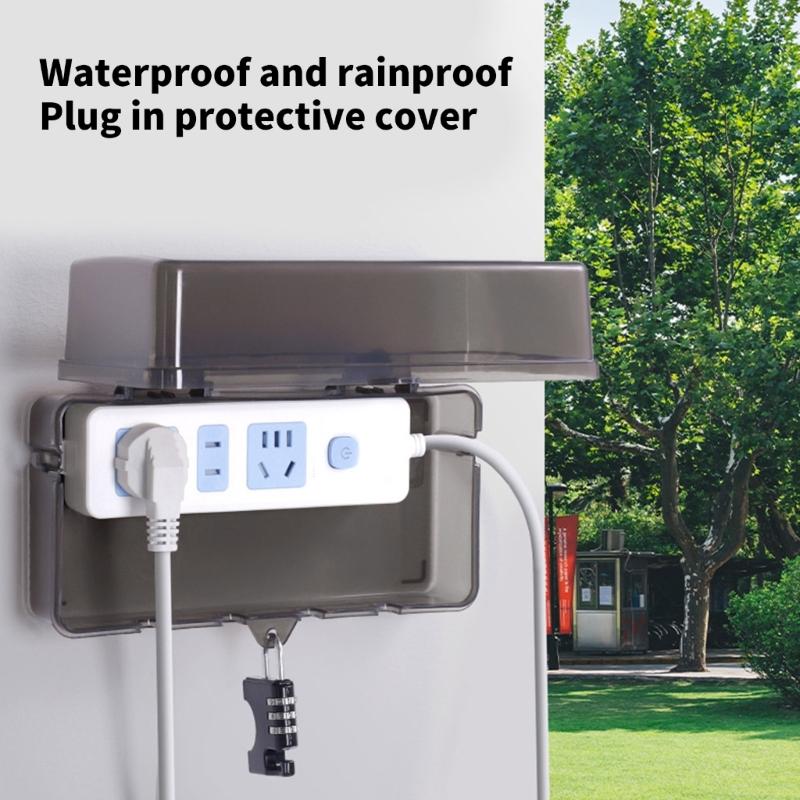 Socket Protective Cover Outdoor Electrical Box Electric Outlet Protector Waterproof Cable Management Box Easy To Install