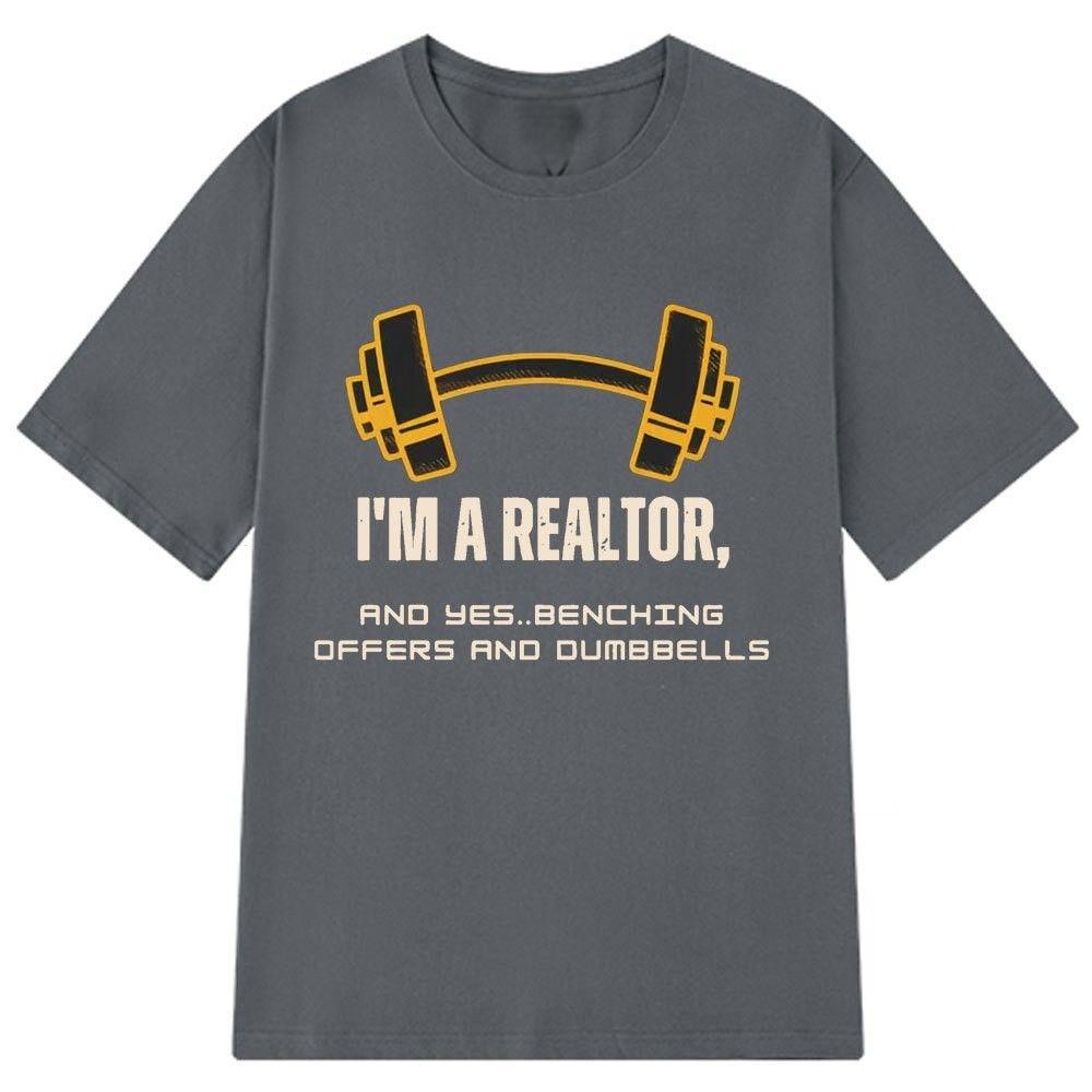 SpringSummer Funny Realtor Gym Humor Casual Fashion Fun Fitness Letter Printed Cotton Casual Fashion Tshirt Mens Clothing