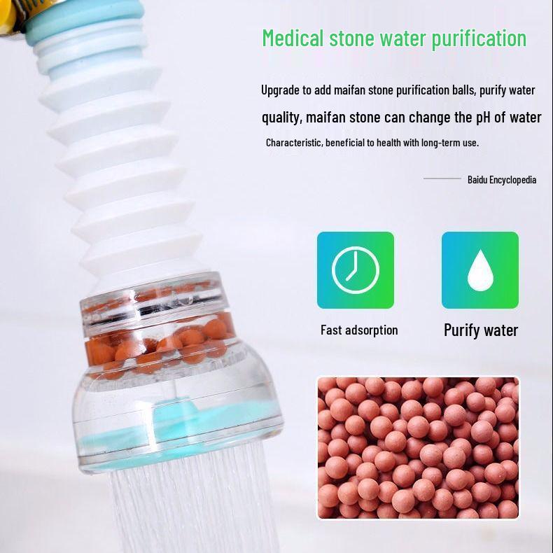 Retractable Kitchen Faucet Filter with Water-Saving Purification & Medical Stone Splash Head