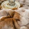 Soft and Comfortable Thickened and Warm and The Sofa Cover Blanket Is Drawn New Double-sided Rabbit Plush Ink Nap Blanket