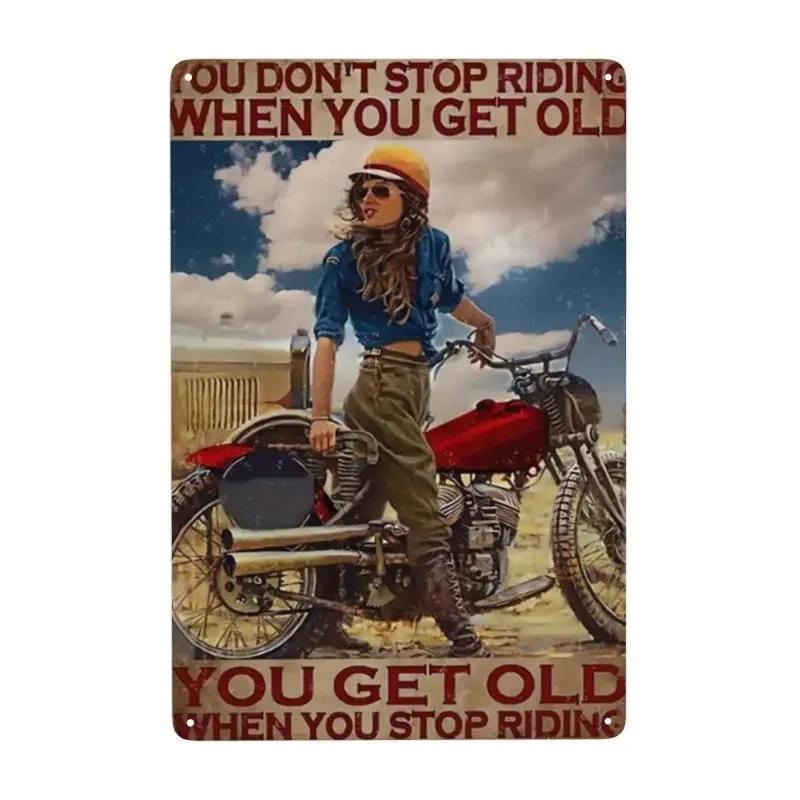 Vintage Motorcycle Metal Tin Signs Decor Wall Art Coffee Bar Vintage Metal Tin Sign Office Home Toilet Signs Wall Decor Pictures
