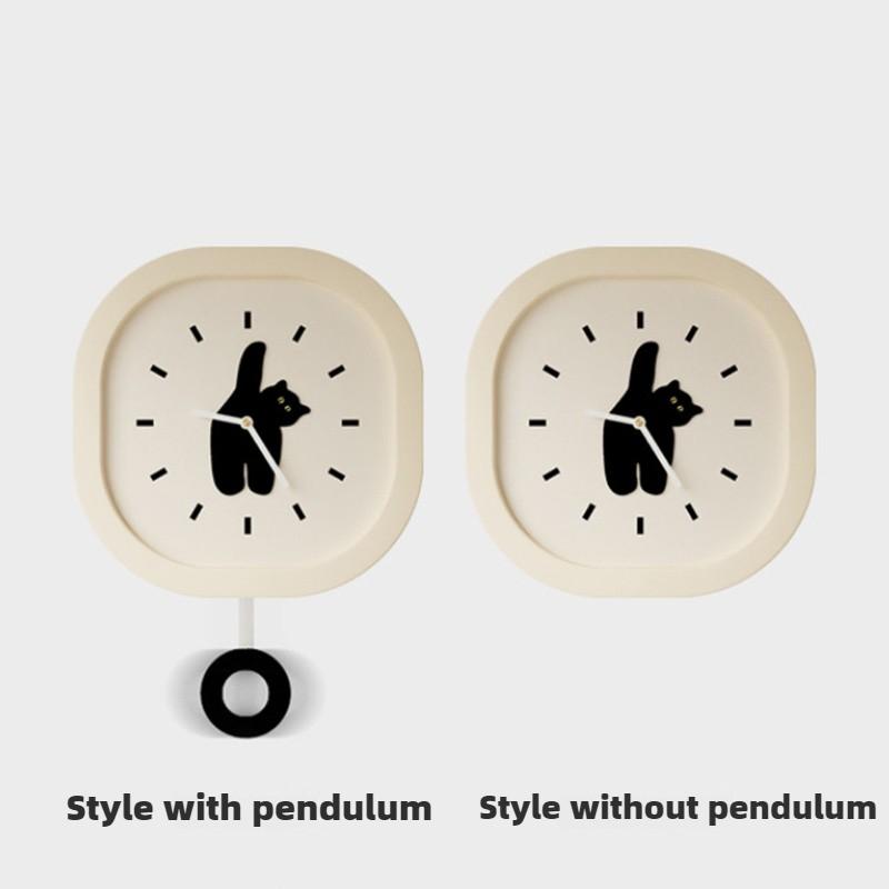 Cute Cat Living Room Wall Clocks Pendulum Silent Acrylic Children's Room Clock Digital Modern Room Thing Ornaments for Home Interior Decoration