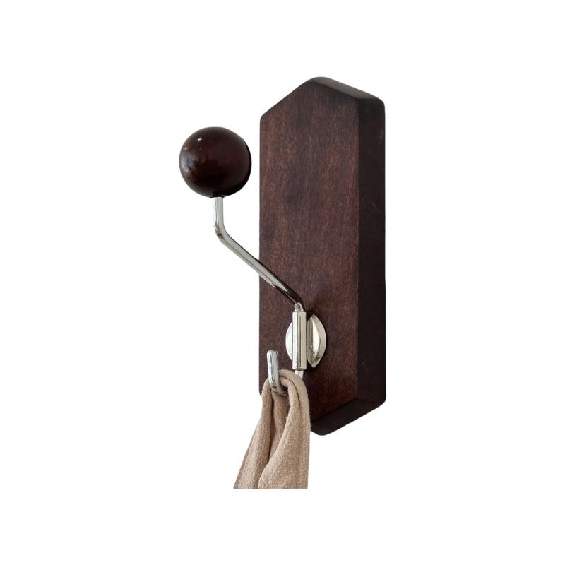 

Магнитный настенный крючок из натурального дерева, многоцелевой для одежды, ключей, сумок, для украшения дома и офиса коричневый