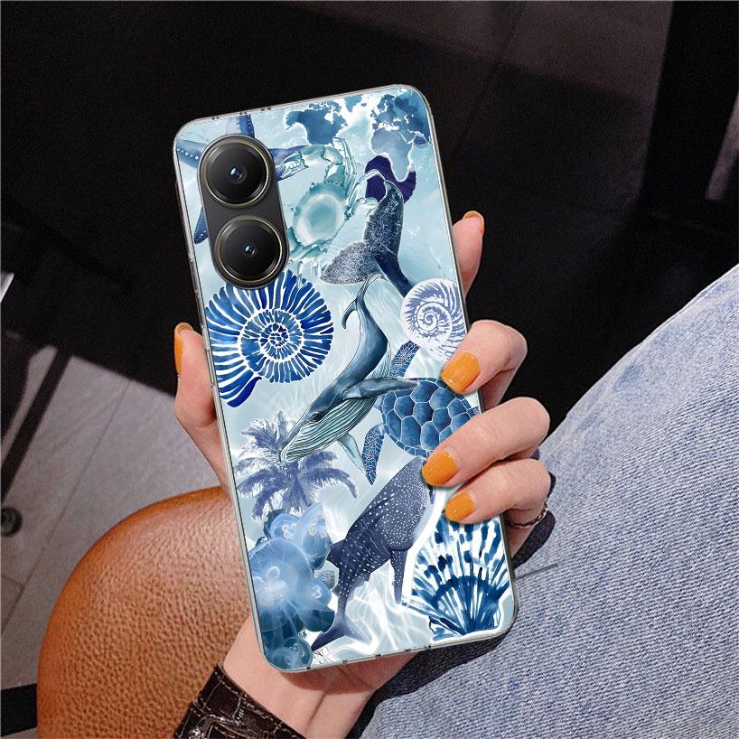 Ocean Starfish Sea Turtle Shark Phnoe Case for Xiaomi Poco X5 X6 X7 Pro X4 Gt F7 Ultra M8 M7 Redmi 15C 15 13C 13 12C 12 Unique C