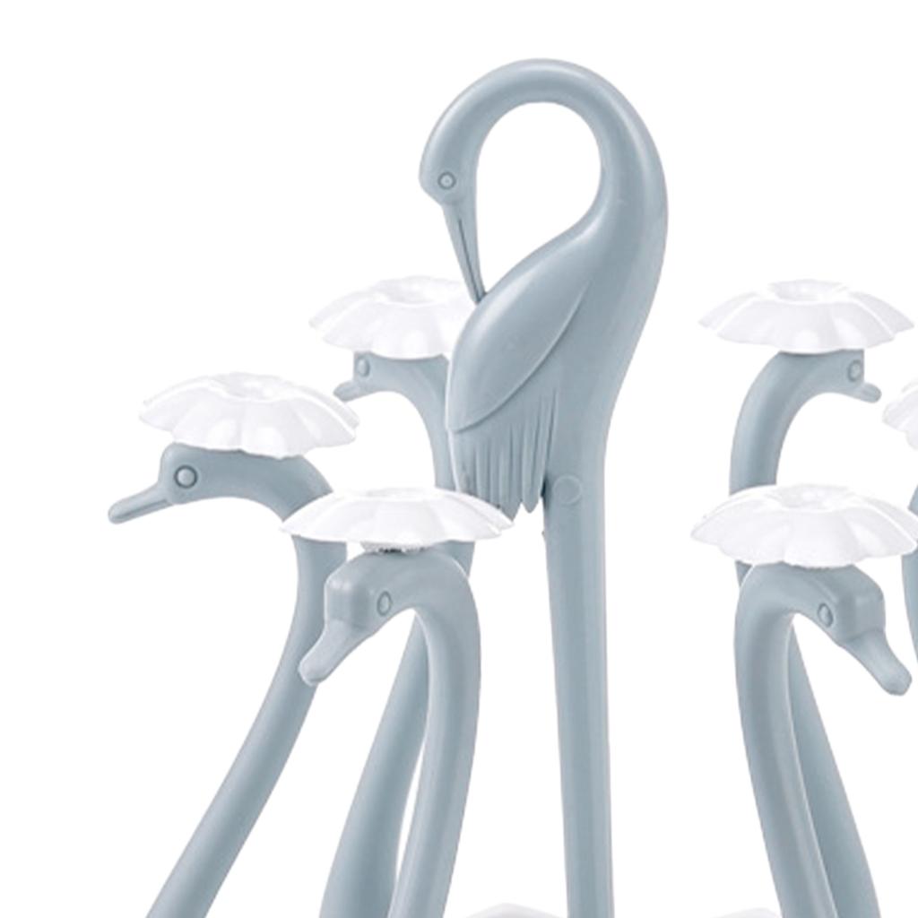 Swan Cup Holder with Rotating Drip Tray Plastic Rotatable Drinking Cup Drainer Stand Rack for Home