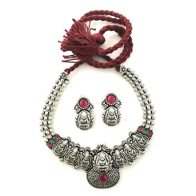 Sasitrends Halsketten-Set aus oxidiertem Schmuck aus deutschem Silber für Frauen und Mädchen