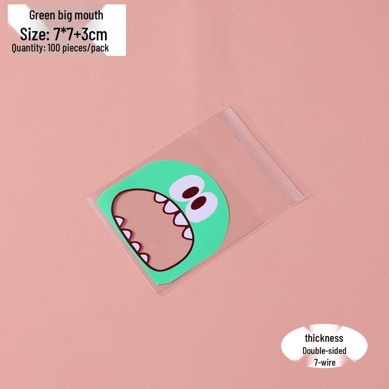 Foodie Little Monster Snowflake Crisp Self-Adhesive Gift Bags, Cookie & Candy Packaging, 100-Pack, 3 Color Options