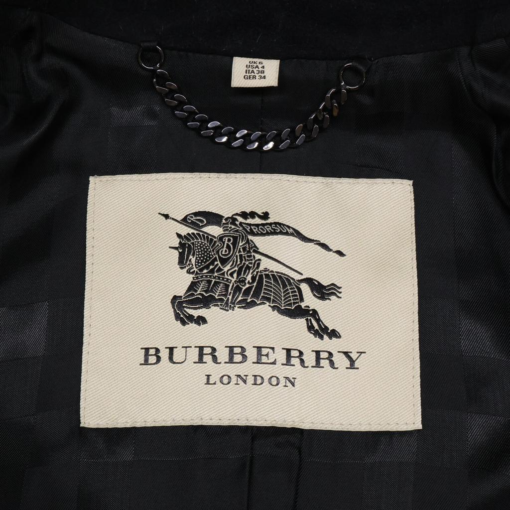 BURBERRY 3884842 Black wool x cashmere trench coat coat US4 blackUsed