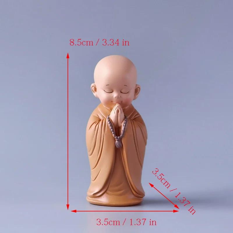 Resin Cute Little Monk Mini Statue Modern Handmade Sculpture Cute Home Living Room Desktop Figurines Children's Gifts Special