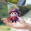 Flat Acrylic Surface Cute Pirate Cat Pendant For Vehicle Accessories Interior