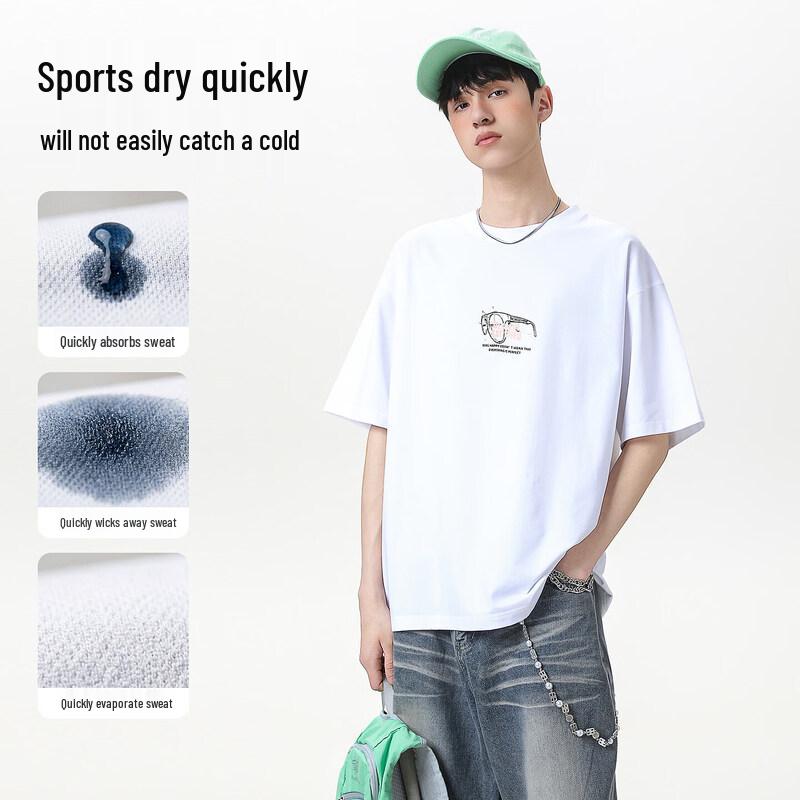 Shitou Jianzi Bu Big Boys Summer Hooded Short Sleeve T-Shirt 170