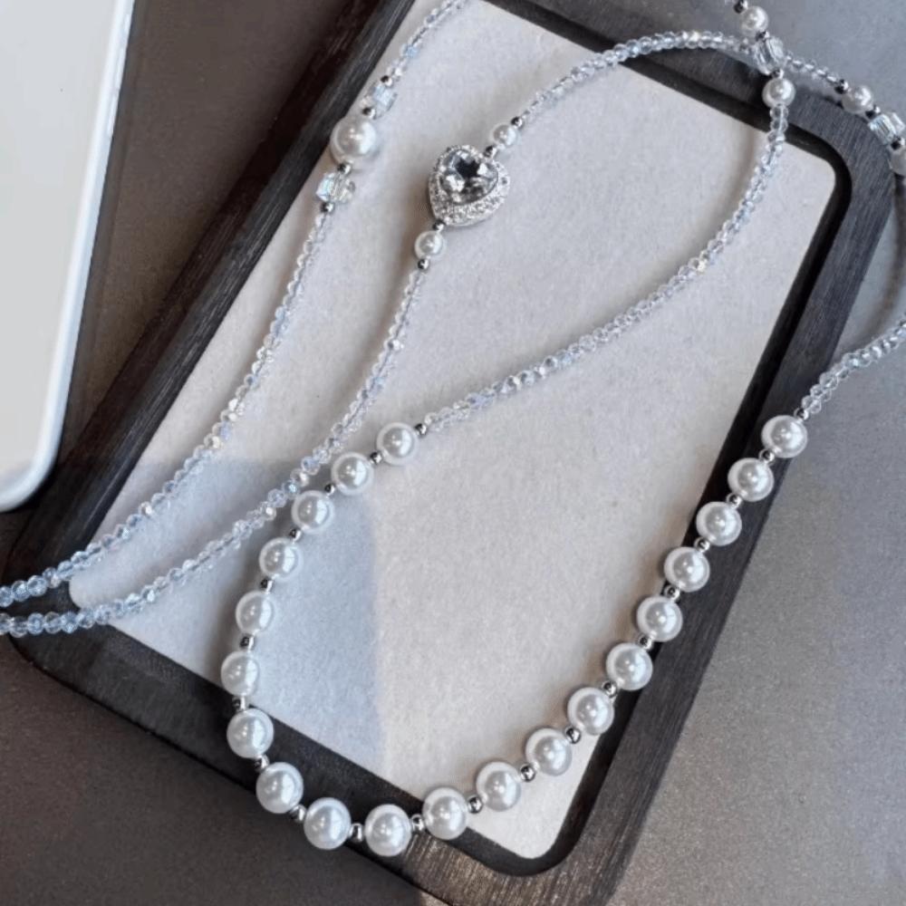 Acrylic Beaded Phone Lanyard Adjustable Mobile Phone Shoulder Strap Fashion Accessory