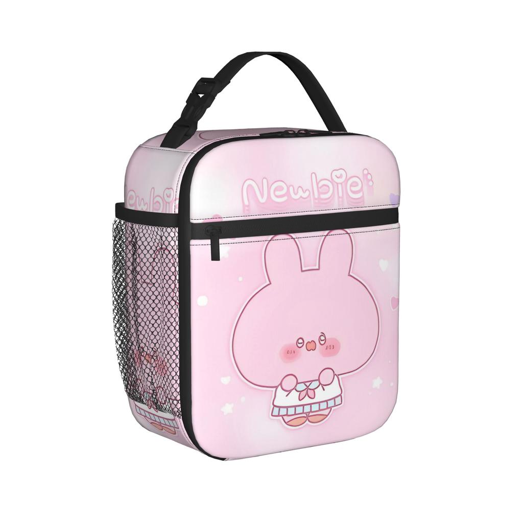 Asamimichaan Asleep Cartoon Insulated Lunch Bags High Capacity Cute Asamimi Reusable Cooler Bag Tote Lunch Box Travel Girl Boy