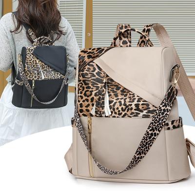 Sac à dos à imprimé léopard pour femmes Sac à dos de voyage Sac à dos léger pour les trajets quotidiens
