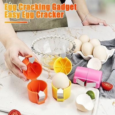 2Pcs Abridor de casca de ovo Abridor de ovos Ferramenta para rachaduras limpas Cortador de casca de ovo portátil Quebrador de ovos multifuncional e separador para cozinhar Camping