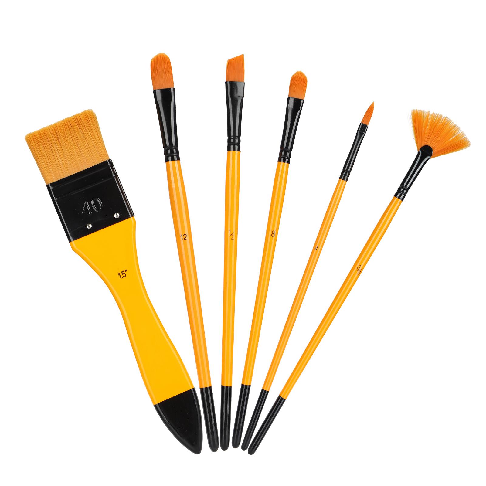 

Набор кистей для масляной живописи 6 шт. Нейлоновые кисти Акриловые акварельные краски Принадлежности