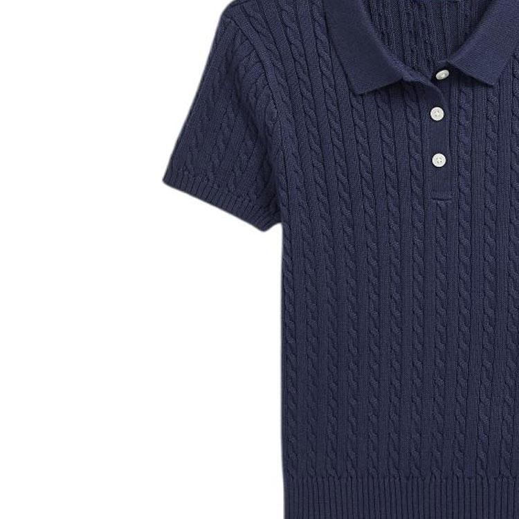 Polo Ralph Lauren Polo Shirt Ss24 Logo Small Pony Embroidered Button Short Sleeve Kids Tops Dark-Blue CWPOSWEG6820439-400