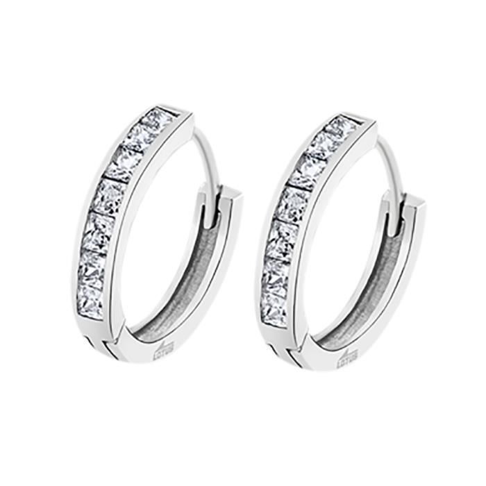 Dámské náušnice - Lotos - Náušnice kruhy Lotus Silver oxidované 16 mm - Barva materiálu:Blanc