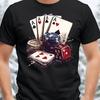 Herren Lustiges Poker Prue Baumwolle Grafik T-Shirt Street Sports Bequem Outdoor Fitness Sport Unseix Freizeit Sport Oversize Oberteil