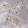 Crystal Nail Sticker Embossed Rhinestone Self-Adhesive Pink Heart Butterfly Star and Moon Design Festival Gift Supplies