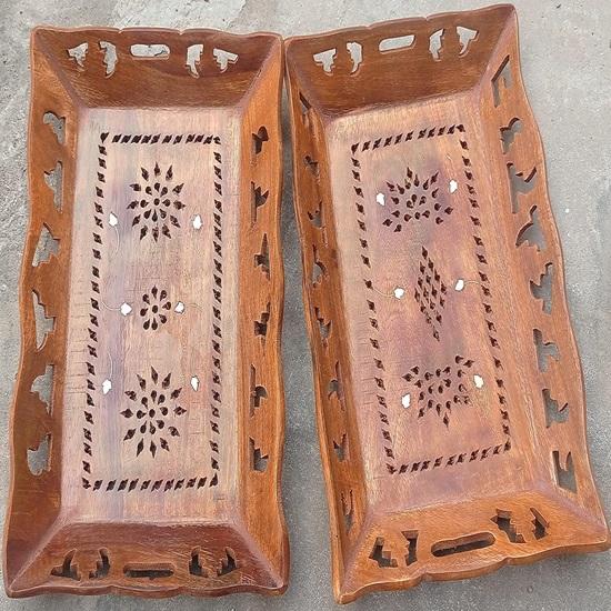 Набор из 2 деревянных сервировочных подносов для сервировочных чашек — фото 3