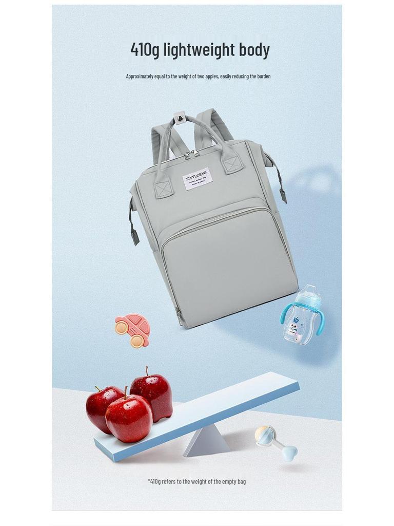 New Large Capacity Solid Color Multifunctional Mommy Backpack for Outdoor Baby Care