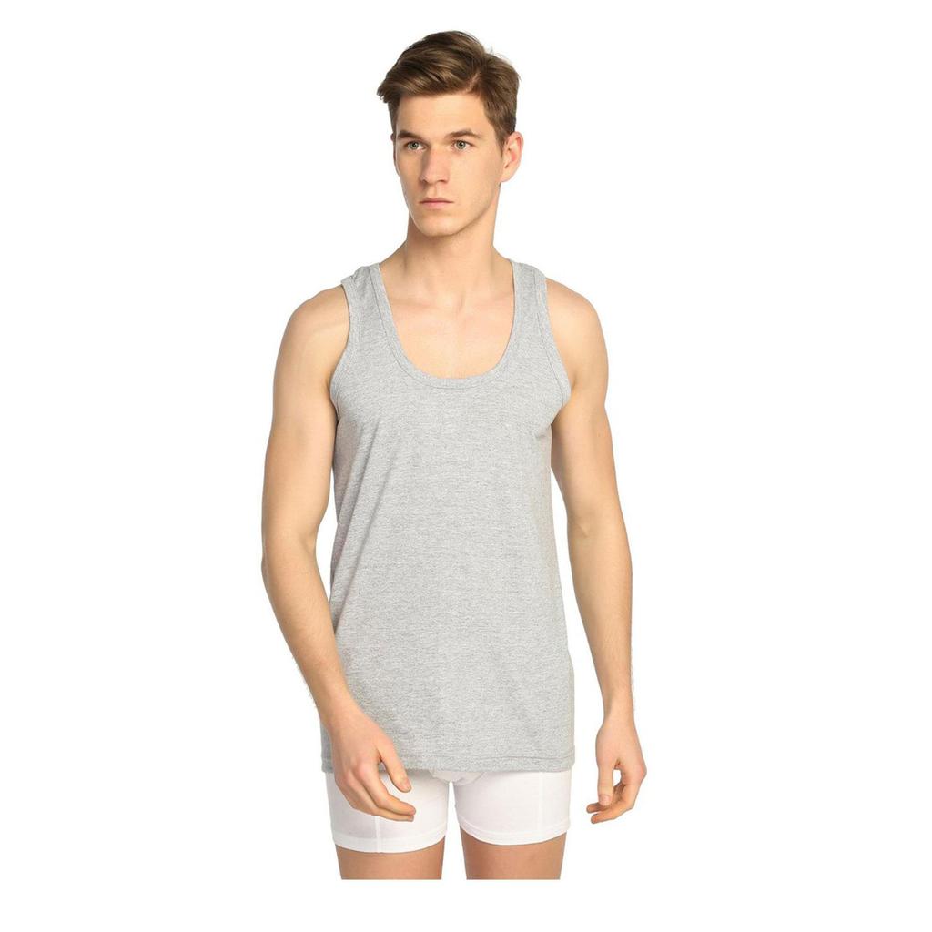 Packung mit 12 Seher Herren-Unterhemden aus gekämmter Baumwolle, klassisch, mit Trägern, Schwarz, Blau, Khaki, Grau