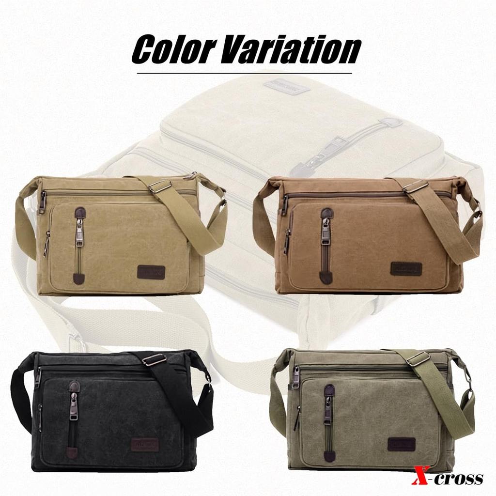 Cross Shoulder Large Large Messenger Bag with Deep Shoulder Horizontal Perfect for Outdoor Retro Tackle Simple Zipper Gusseted Stylish X-cross Men's