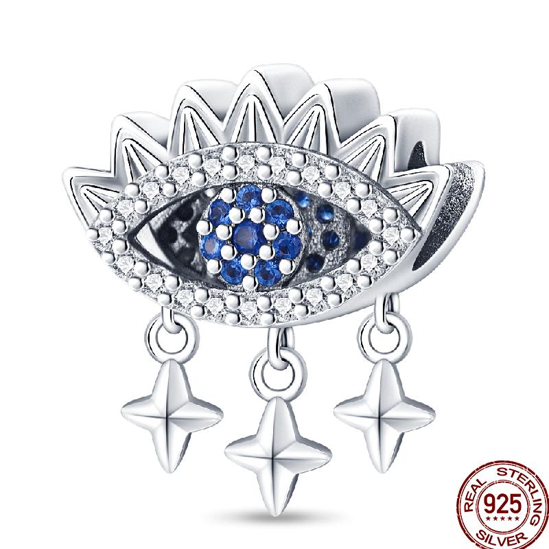 Copper Cross Bible Dove Holy Blessing Demon Eye Shiny Charm Bead Fit Pan Original Bracelet Diy Exquisite