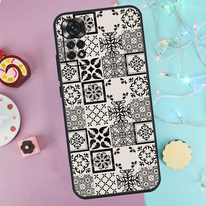 Moroccan Pattern Case For Xiaomi Redmi Note 13 Pro 14 9 10 11 12 9S 10S 11S 12S Redmi 14C 10C 12C 13C Cover