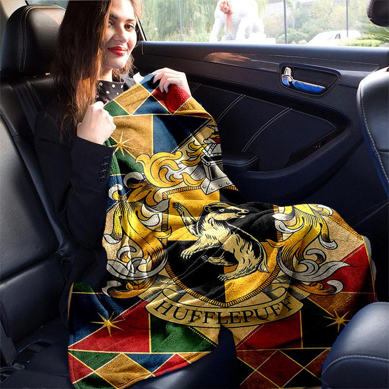 Hufflepuff Crest Poster - Hogwarts House DecorPrint Blanket, Soft Blanket For Sofa Office Bed And Travelling Daughter Birthday Gift esj264