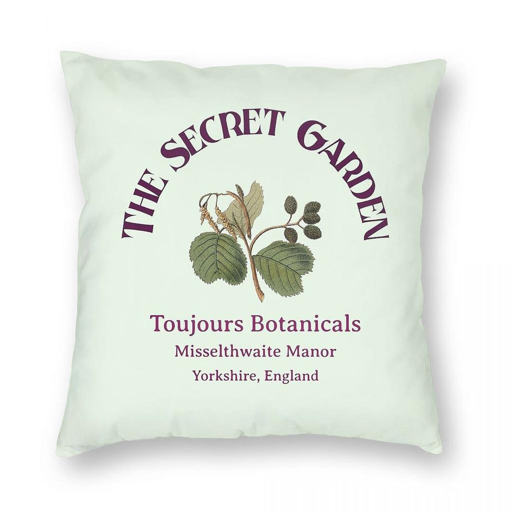 Toujours Botanicals Secret Garden Square Pillowcase Polyester Linen Velvet Creative Zip Decorative Home Cushion Case