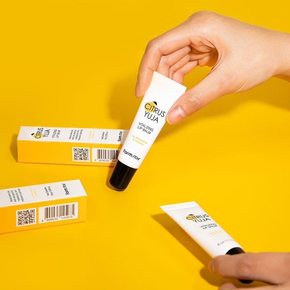Farmstay Citrus Yuja Vitalizing Lip Balm (10g X 2ea) - Hydrating & Nourishing