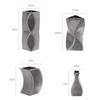 Silber Geometrische Keramikvase Gestreifte Treppe Blumenvase Florale Accessoires Blumentopf Heimdekorationszubehör Vasen