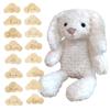 MIHI Plush Wooden Monthly Card (Cloud Shape) Set [Authentic, Food Sanitation Law Compliant] Animal, Fluffy, First Toy, Letter Banner (White Rabbit)