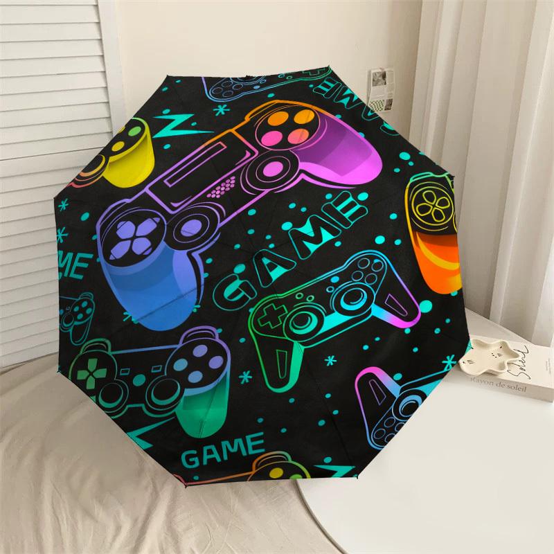1pc Game Controller Pattern Umbrella Design Automatic Opening and Closing Umbrella, High-quality Travel Umbrella,  C1128197
