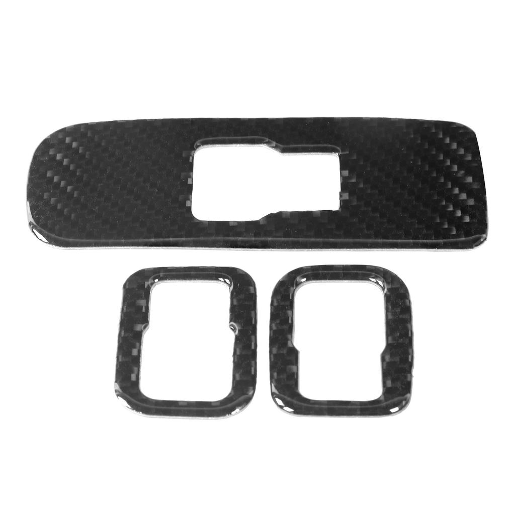 3pcs Window Switch Button Panel Trim Cover Carbon Fiber Decoration Fit for S60 V60RHD